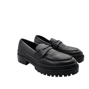 PATINA Footwear Black Loafers NWOT Faux Vegan Leather Size 9